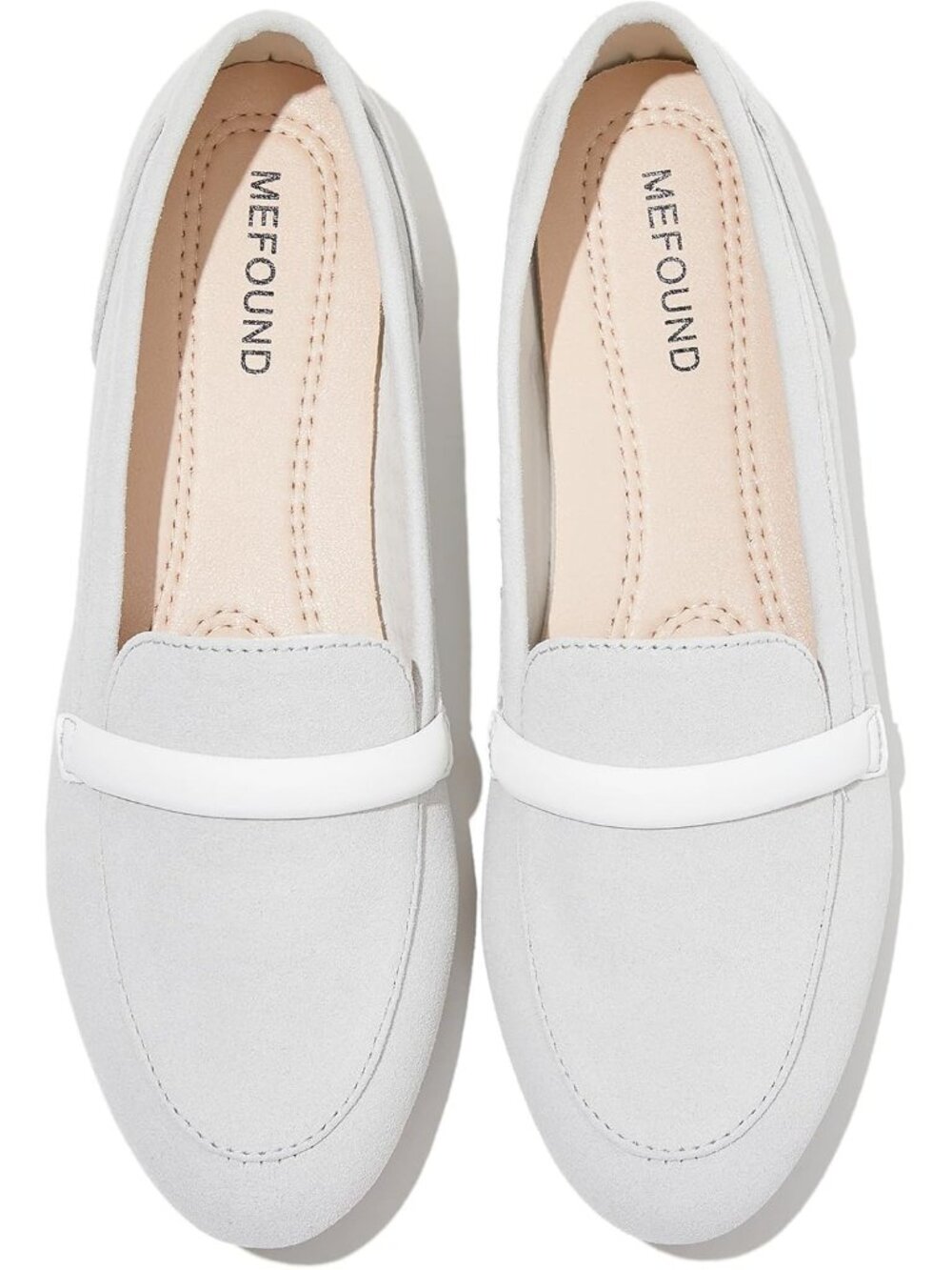 Women's White Faux Leather Slip on Shoes Runs Small Ballet Flats Comfortable